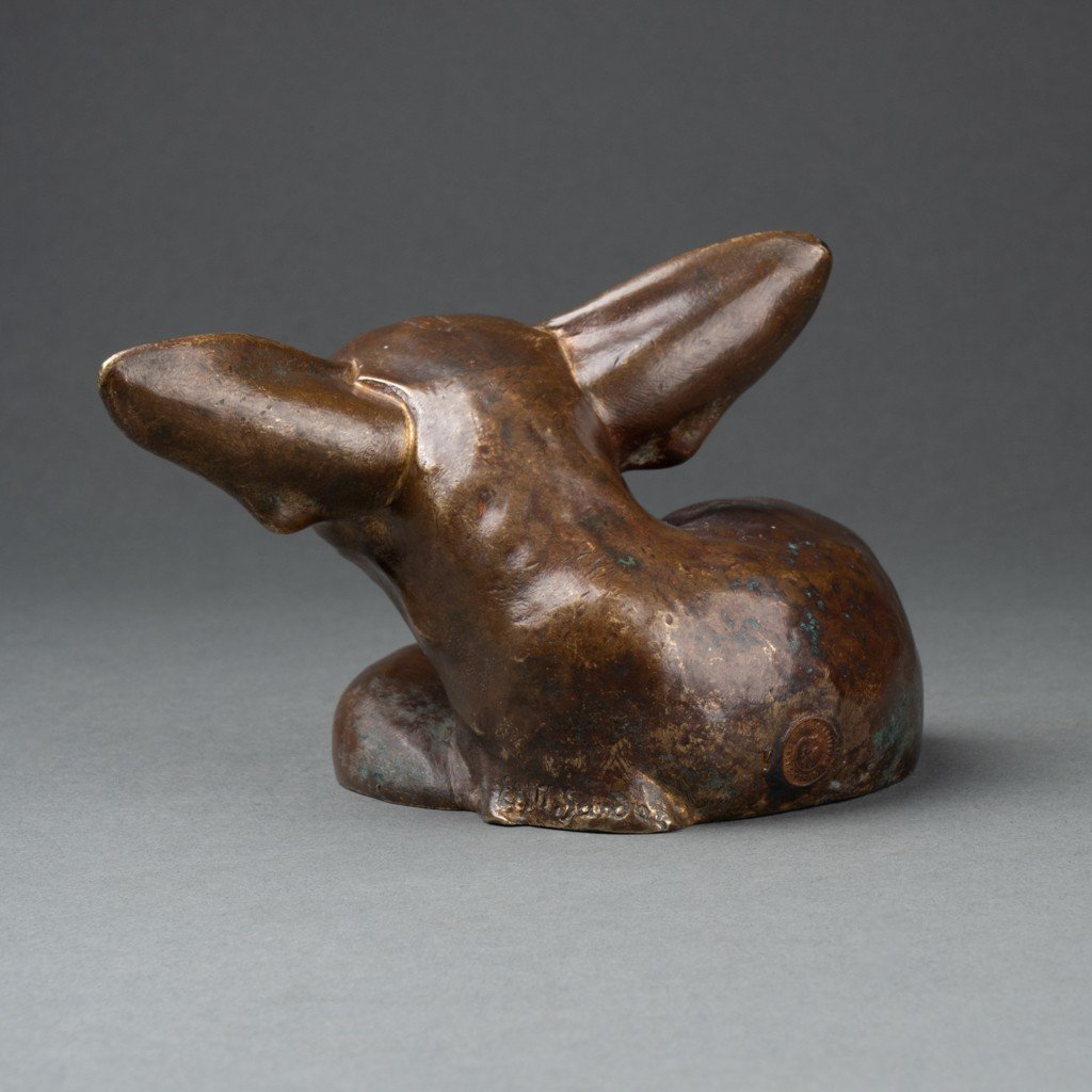 Edouard-marcel Sandoz (1881-1971): "seated Fennec" - Patinated Bronze-cast Susse Circa 1920/30-photo-4