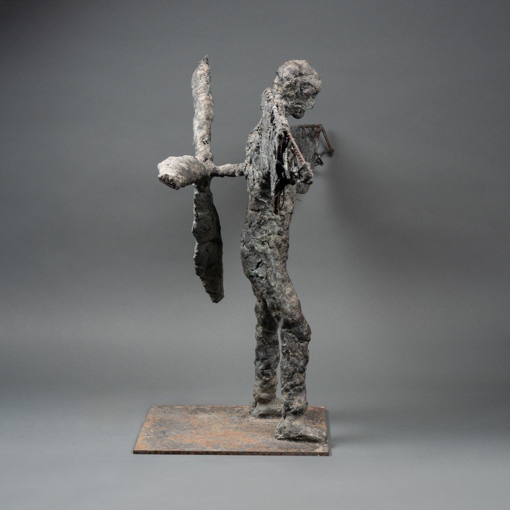 Icarus: Sculpture In Wire And Patinated Plaster In The Style Of Germaine Richier - Circa 1980-photo-4