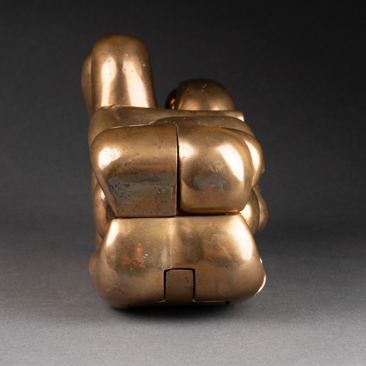 Miguel Berrocal (1933-2006) 'maria De La O' Puzzle Sculpture In Polished Bronze.-photo-2