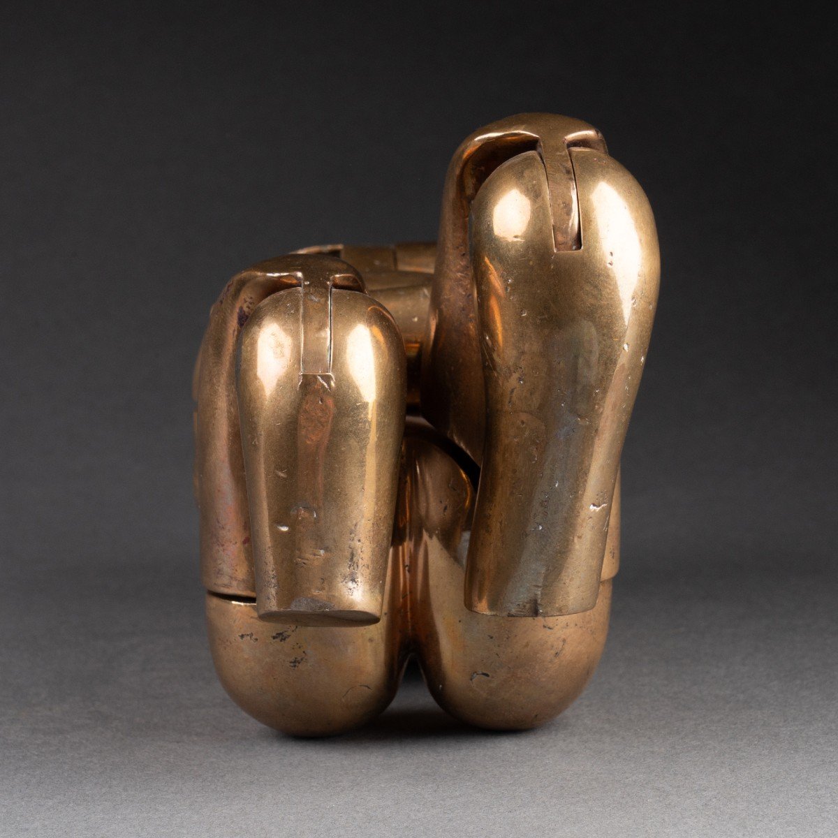 Miguel Berrocal (1933-2006) 'maria De La O' Puzzle Sculpture In Polished Bronze.-photo-4