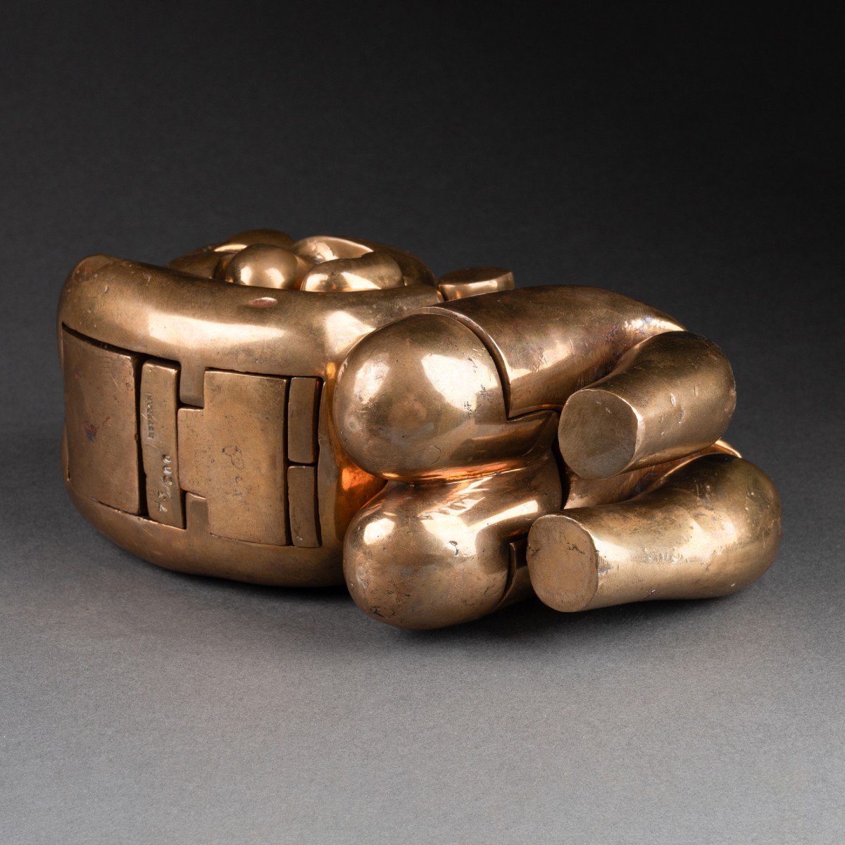Miguel Berrocal (1933-2006) 'maria De La O' Puzzle Sculpture In Polished Bronze.-photo-5