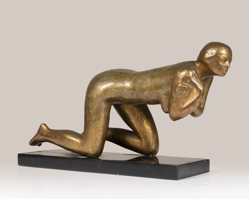 Pierre Lagenie (1938-2020): "la Louve", Original Bronze Sculpture Numbered X/8-photo-2