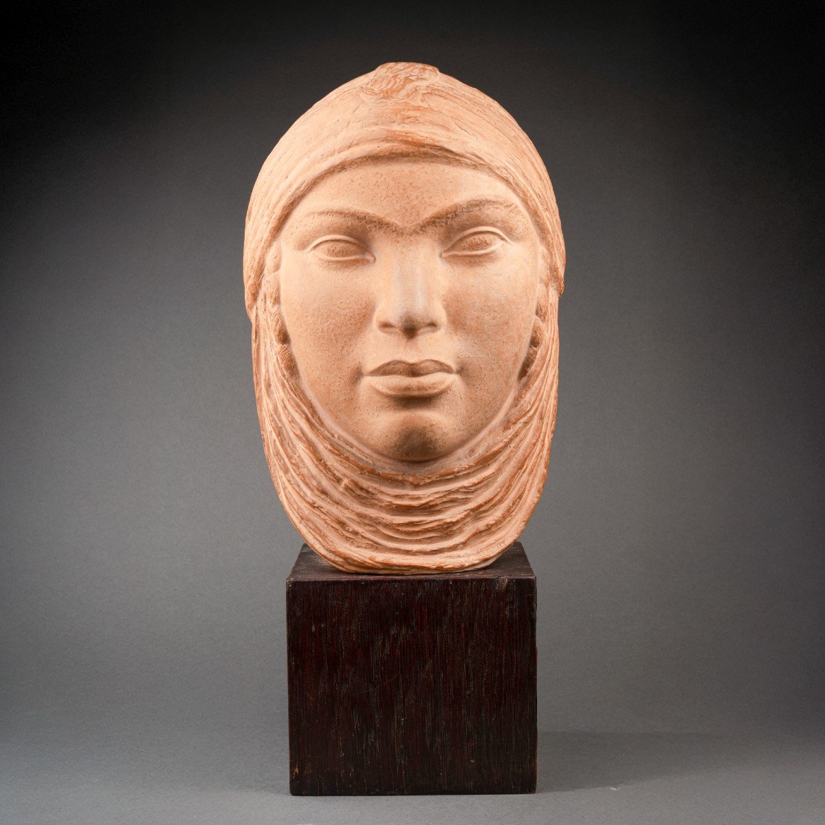  Lucien Gibert (1904-1988) Tete De Femme Orientale Epreuve En Terre Cuite-photo-2