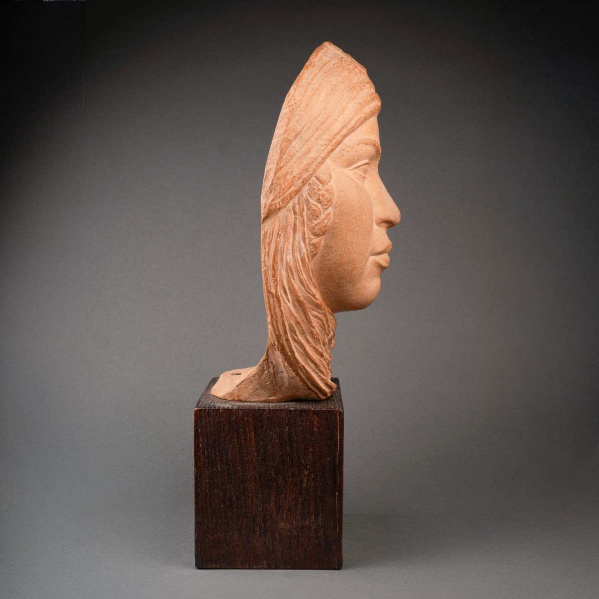  Lucien Gibert (1904-1988) Tete De Femme Orientale Epreuve En Terre Cuite-photo-4