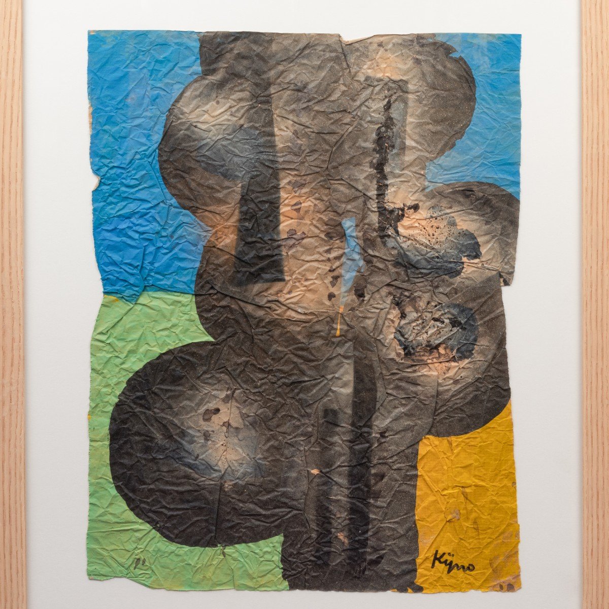 Ladislas Kijno (1921-2012) Abstract Composition, Mixed Media On Crumpled Paper, Circa 1970-photo-2