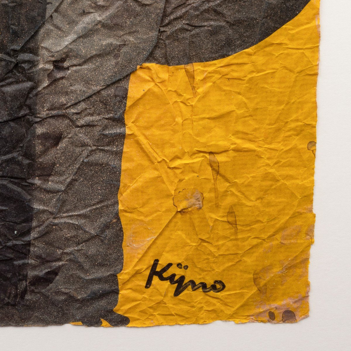 Ladislas Kijno (1921-2012) Abstract Composition, Mixed Media On Crumpled Paper, Circa 1970-photo-3