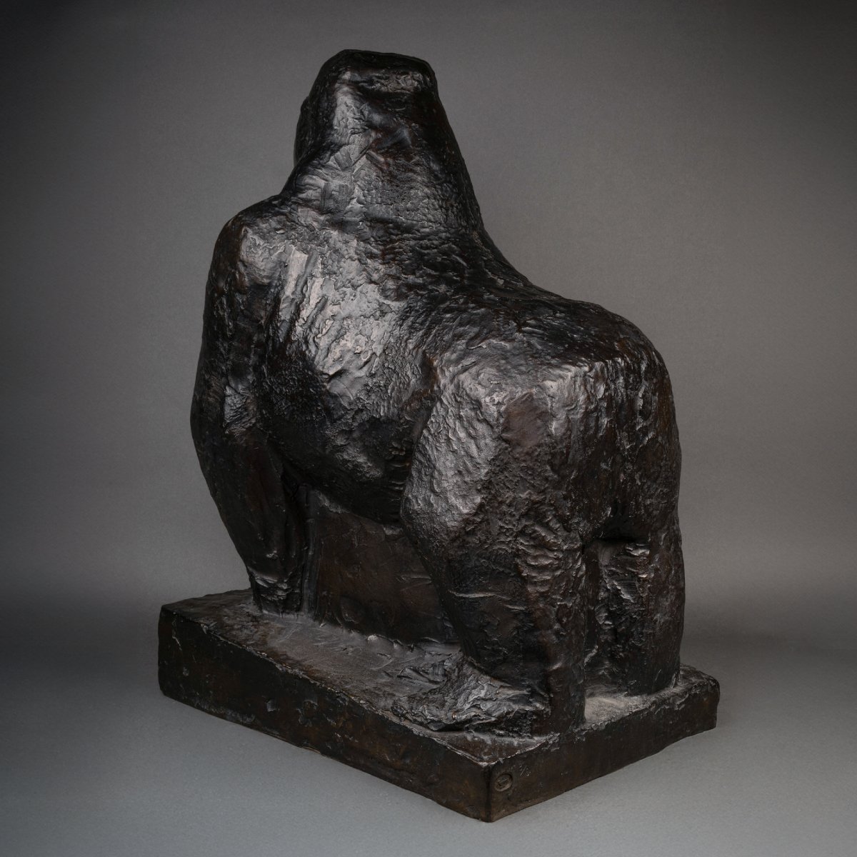 Jean Joachim (1905-1990) Gorilla. Patinated Bronze Numbered 8/8.-photo-6