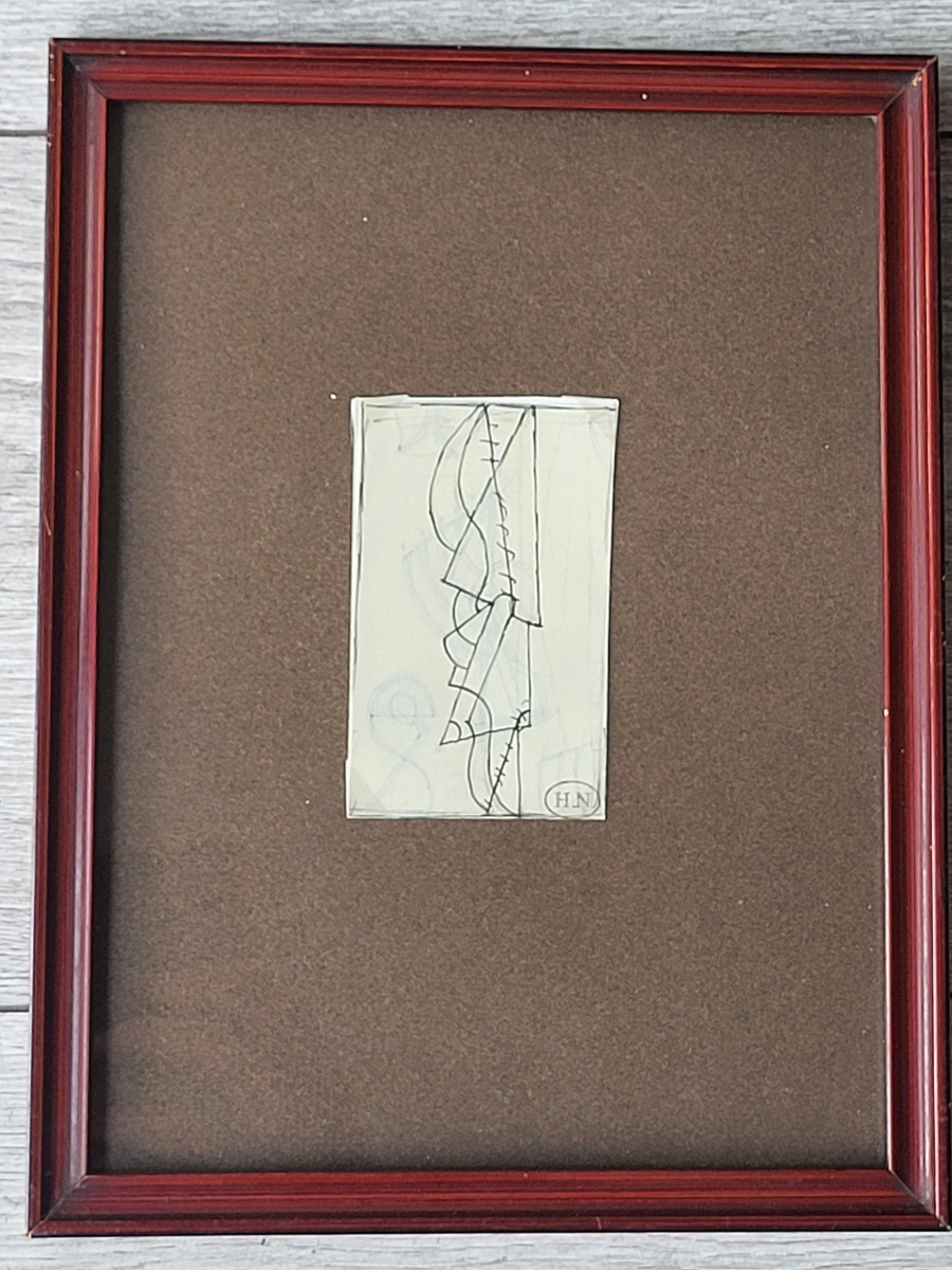 Henrik Neugeboren, Known As Henri Nouveau (1901-1959) 'cubist Composition' Black Ink Drawing-photo-2