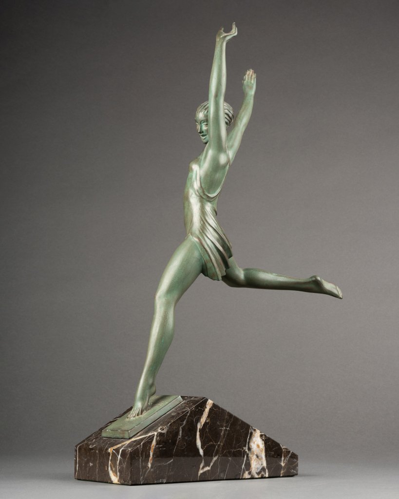 Fayral (pierre Lefaguays) - Arabesque Dancer. Art Cast In Alloy.-photo-4