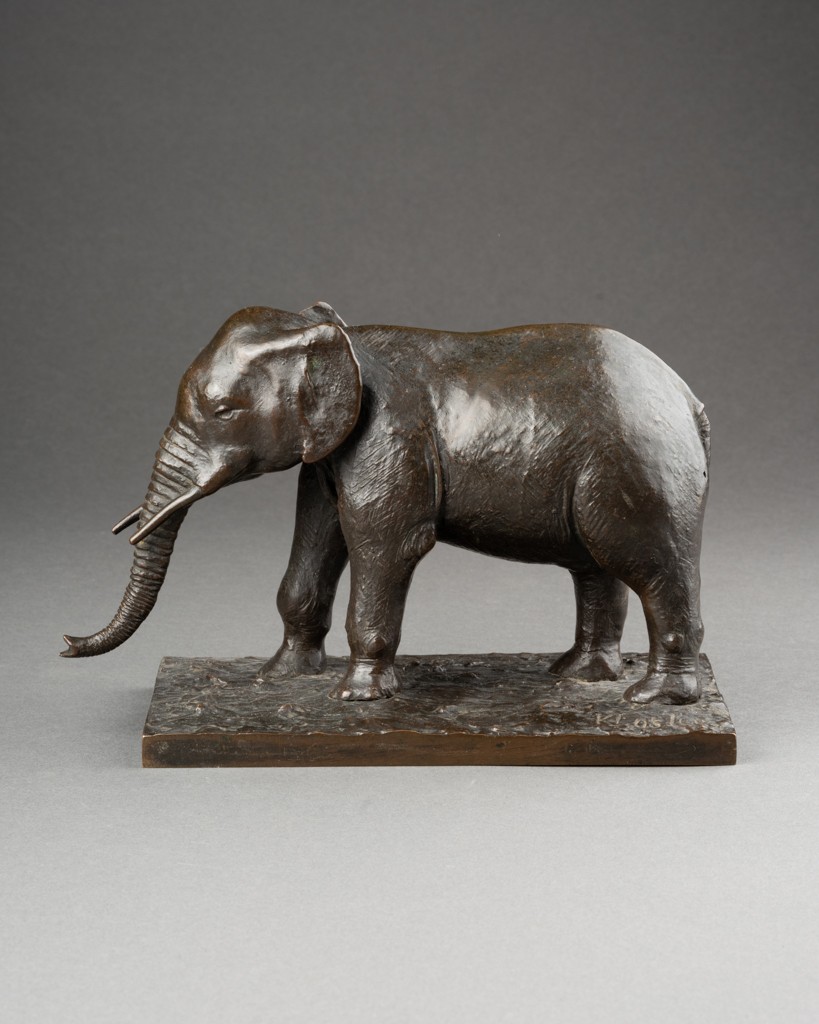 Eléphant d'Asie - Bronze Art Déco signé KLOSTER