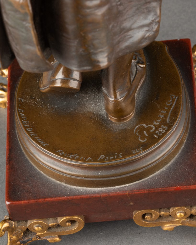 Louis Ernest BARRIAS (1841-1905) Mozart jeune au violon - Bronze fin XIXème-photo-3