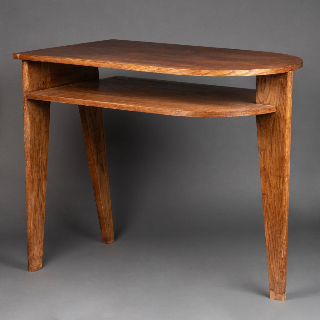 Jacques Adnet (1900-1984) Modernist Oak Desk Circa 1955-photo-2