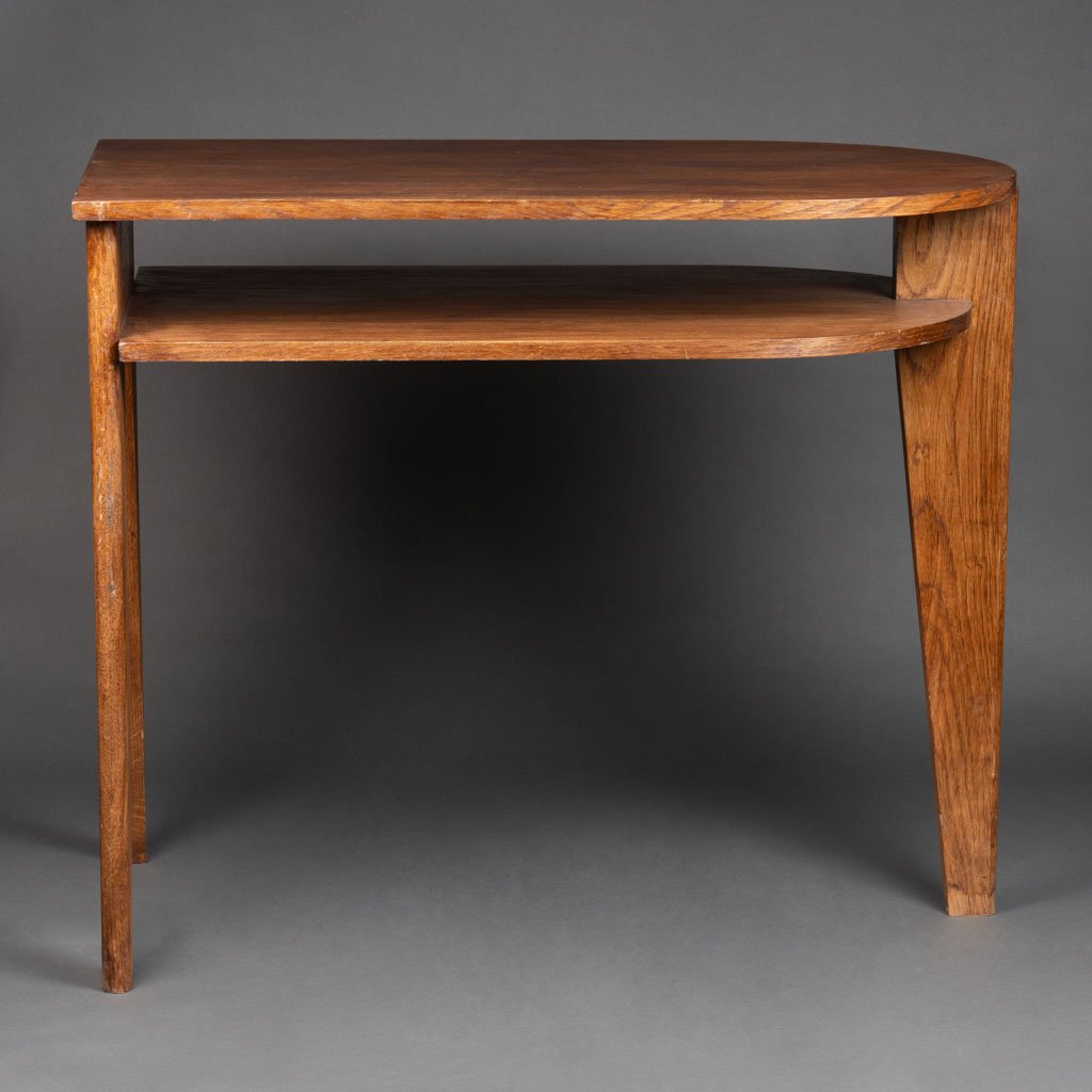 Jacques Adnet (1900-1984) Modernist Oak Desk Circa 1955-photo-3