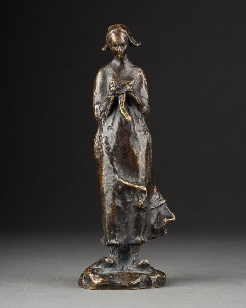 Guero: Patinated Bronze Sculpture Of A Breton Woman - Early 20th Century -photo-2