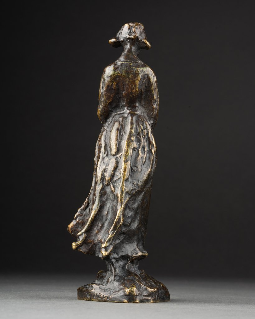 Guero: Patinated Bronze Sculpture Of A Breton Woman - Early 20th Century -photo-2