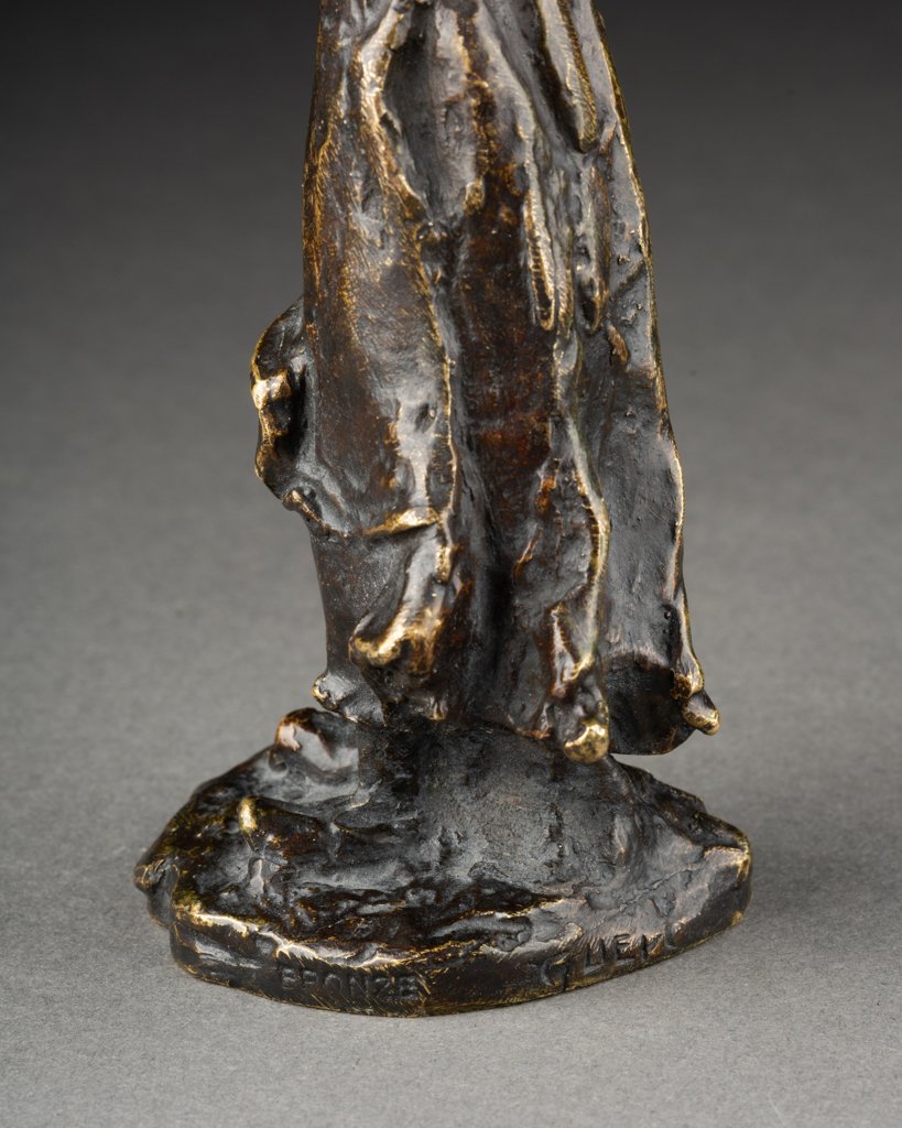 Guero: Patinated Bronze Sculpture Of A Breton Woman - Early 20th Century -photo-5