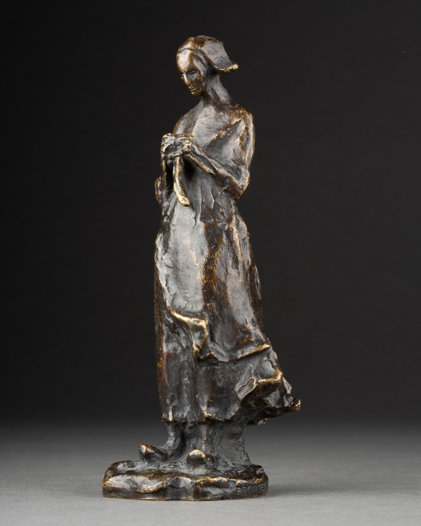 Guero: Patinated Bronze Sculpture Of A Breton Woman - Early 20th Century 