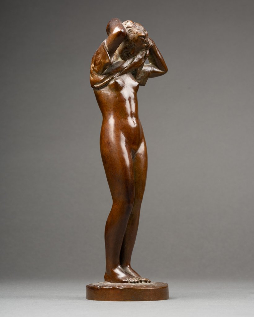 M. Delannoy: "woman Undressing", Patinated Bronze Sculpture - Cast Susse Circa 1930-photo-2