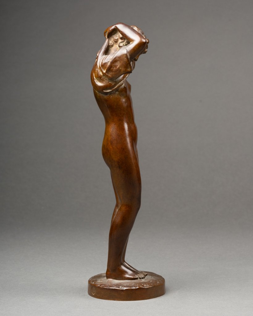 M. Delannoy: "woman Undressing", Patinated Bronze Sculpture - Cast Susse Circa 1930-photo-3