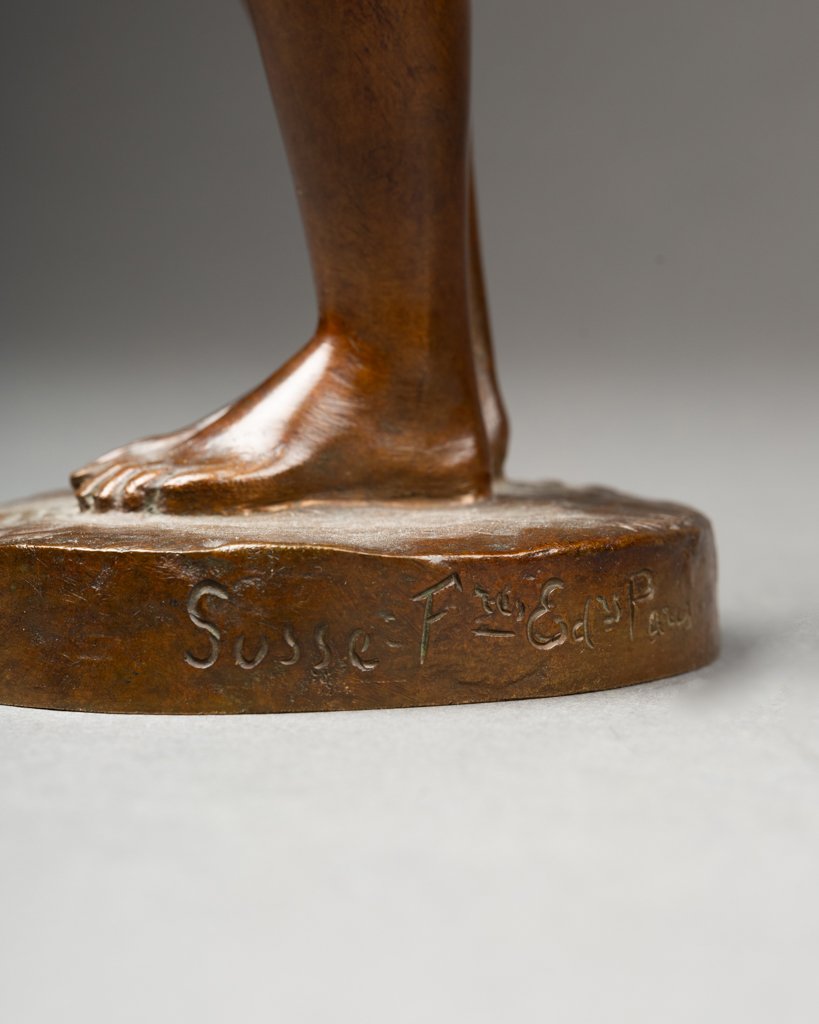 M. Delannoy: "woman Undressing", Patinated Bronze Sculpture - Cast Susse Circa 1930-photo-6