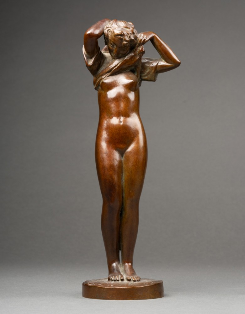M. Delannoy: "woman Undressing", Patinated Bronze Sculpture - Cast Susse Circa 1930