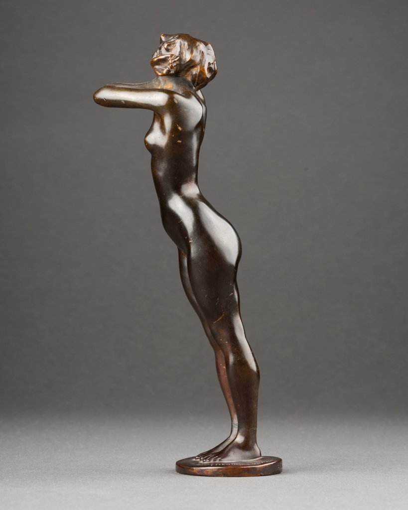 Théodore Rivière: "phryné", Patinated Bronze Sculpture, Cast In Susse Around 1920-photo-3
