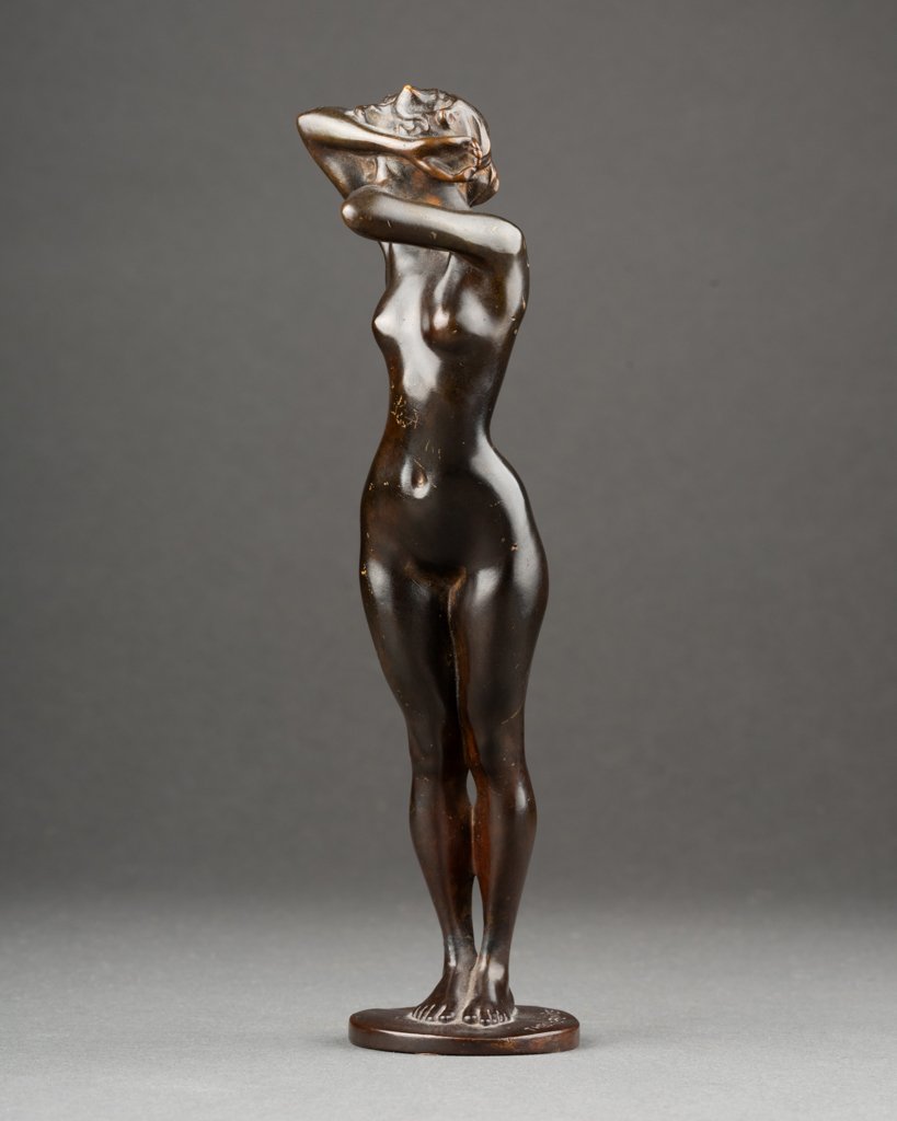 Théodore Rivière: "phryné", Patinated Bronze Sculpture, Cast In Susse Around 1920-photo-4