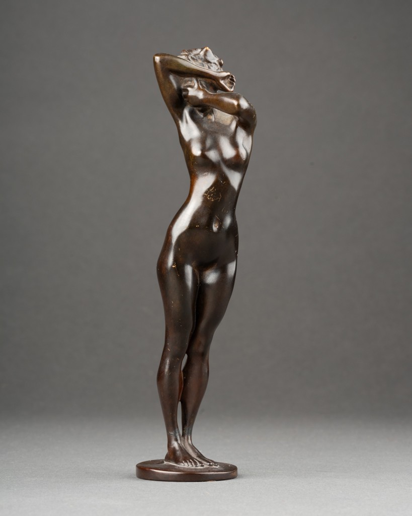 Théodore Rivière: "phryné", Patinated Bronze Sculpture, Cast In Susse Around 1920