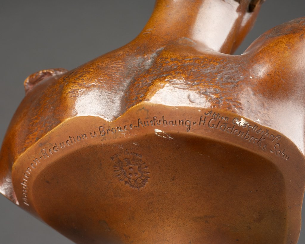 Hermann Gladenbeck: "bust Of Hermes By Praxiteles" - Patinated Bronze Sculpture From The Late 19th Century-photo-4