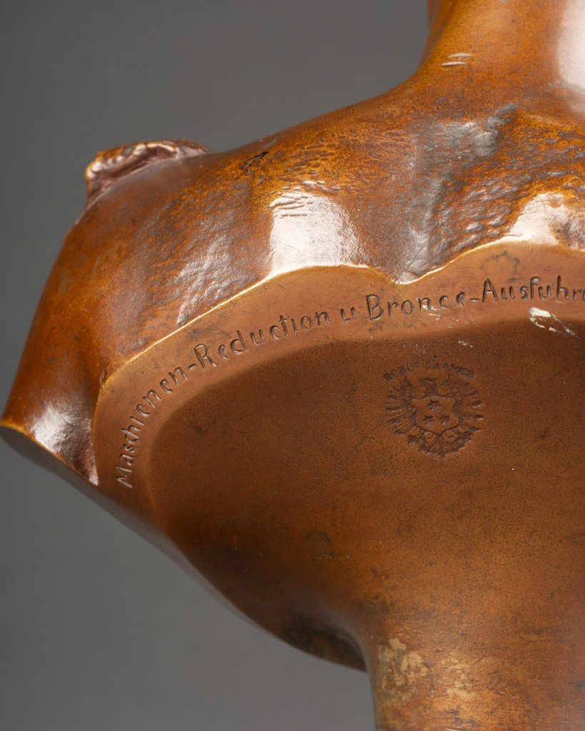 Hermann Gladenbeck: "bust Of Hermes By Praxiteles" - Patinated Bronze Sculpture From The Late 19th Century-photo-6