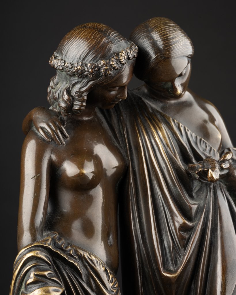James PRADIER (1790-1852) 'deux muses' Bronze XIXème-photo-6