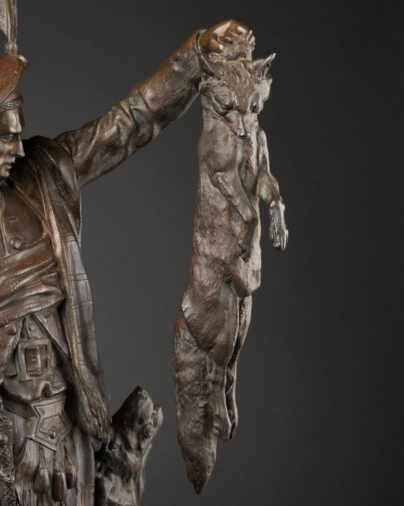Pierre Jules Mene (1810-1879) 'scotsman Showing A Fox To His Dog' Bronze 19th Century-photo-2