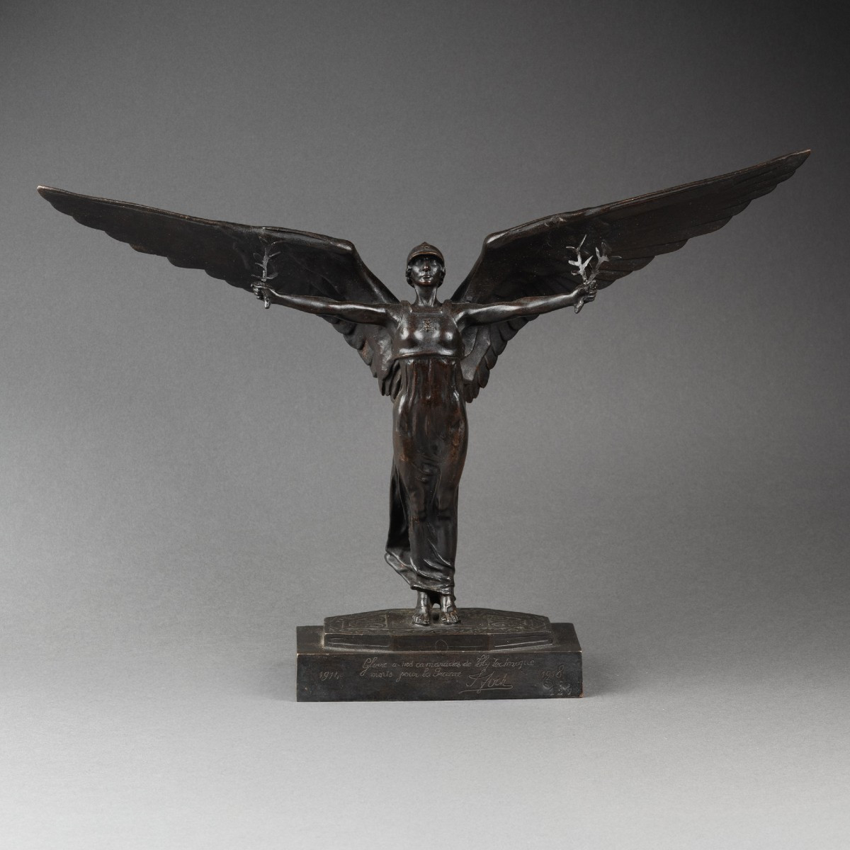 Victor Segoffin (1868-1925) 'winged Victory' Patinated Bronze Circa 1920/30