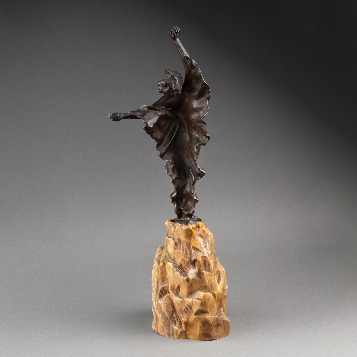 Clio HINTON HUNEKER BRACKEN (1870-1925) 'Liberty' bronze patiné, numéroté et daté 1899.-photo-2