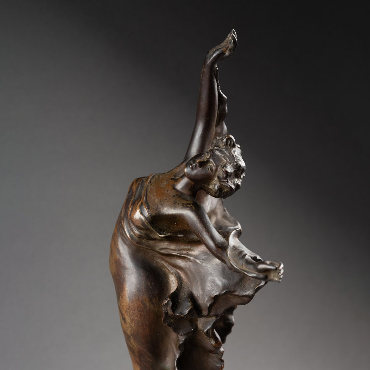 Clio HINTON HUNEKER BRACKEN (1870-1925) 'Liberty' bronze patiné, numéroté et daté 1899.-photo-4