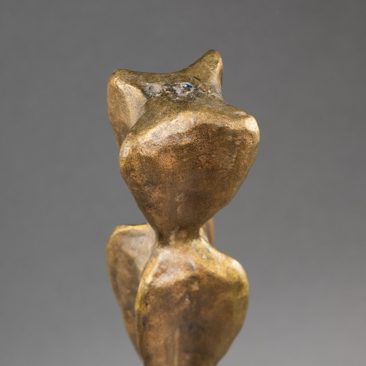 Franck Evennou (1958) Patinated Bronze Candlestick, Circa 1980.-photo-5