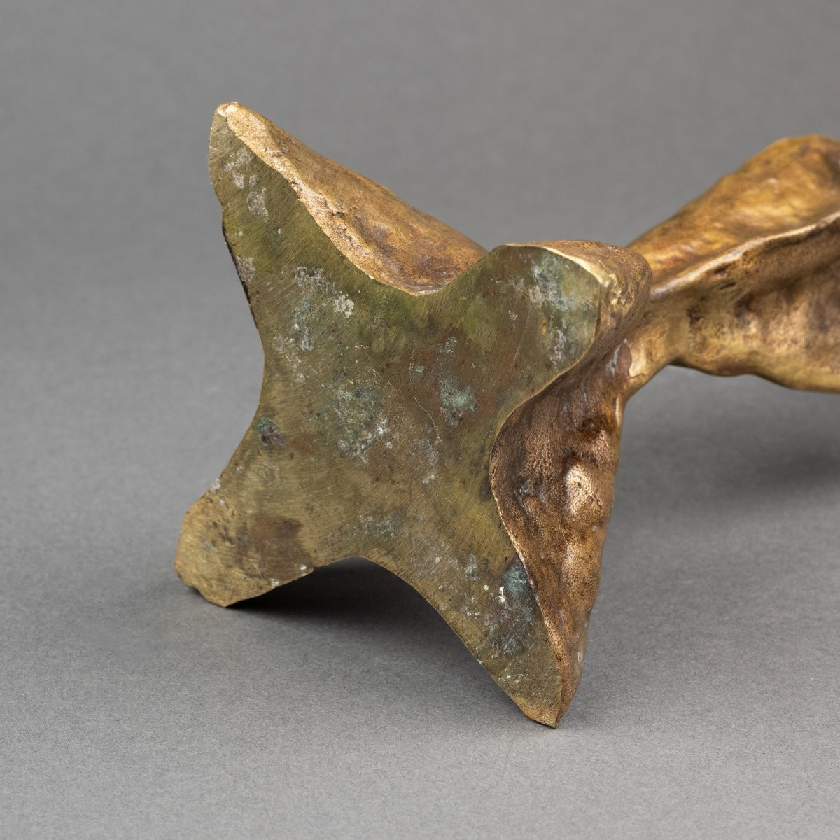 Franck Evennou (1958) Patinated Bronze Candlestick, Circa 1980.-photo-6