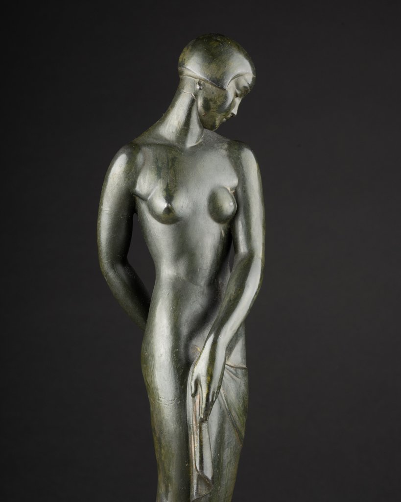 Pierre Lefaguays, Alias Fayral - Draped Female Nude - Cast Alloy, Art Deco Period-photo-1