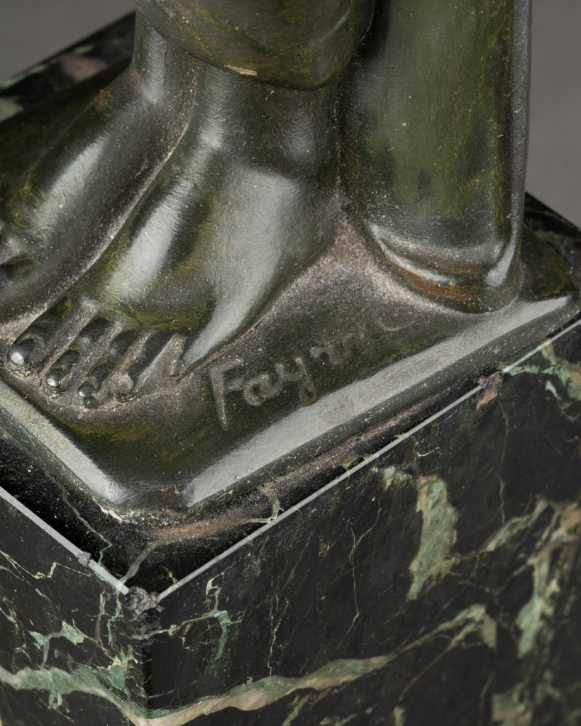 Pierre Lefaguays, Alias Fayral - Draped Female Nude - Cast Alloy, Art Deco Period-photo-5