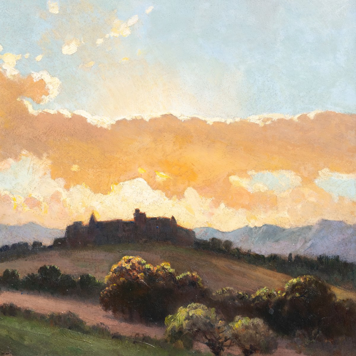 Charles Boris De Jankowski (1862-1941) Sunset View Over Landscape-photo-4