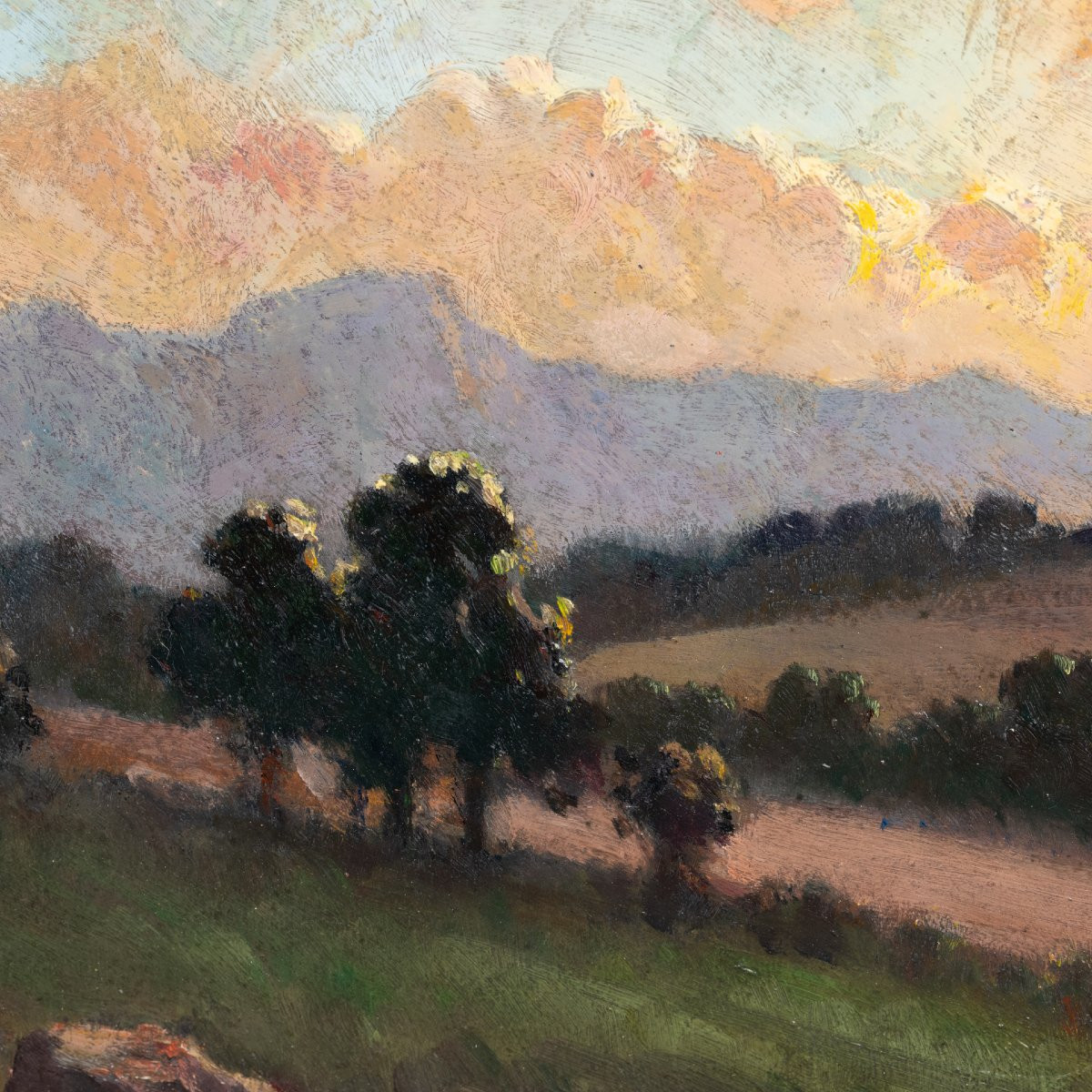 Charles Boris De Jankowski (1862-1941) Sunset View Over Landscape-photo-3