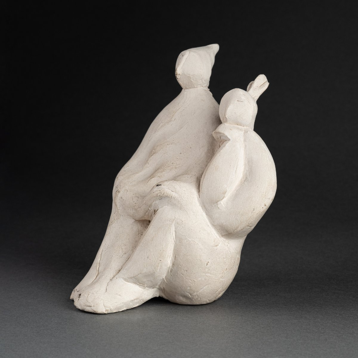 André Belo - Couple Of Figures, Plaster Cast From The Studio, Circa 1960-photo-2