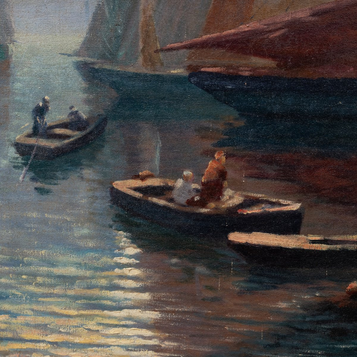 Tableau Bretagne - Baie de Concarneau - signé LUNGISSOR. H. ?-photo-4