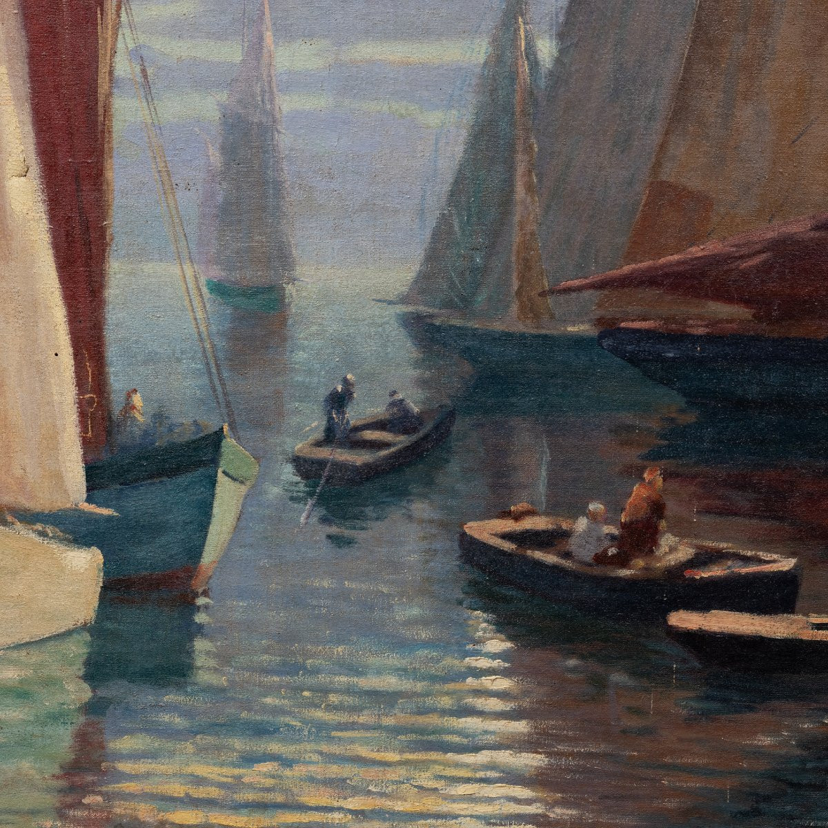 Tableau Bretagne - Baie de Concarneau - signé LUNGISSOR. H. ?-photo-1