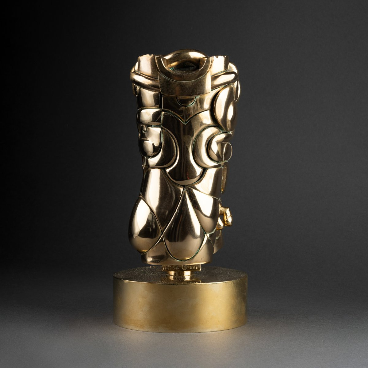 Miguel Berrocal: "goliath (opus 114)", Puzzle Sculpture - 79 Polished Brass Elements - 1972-photo-3