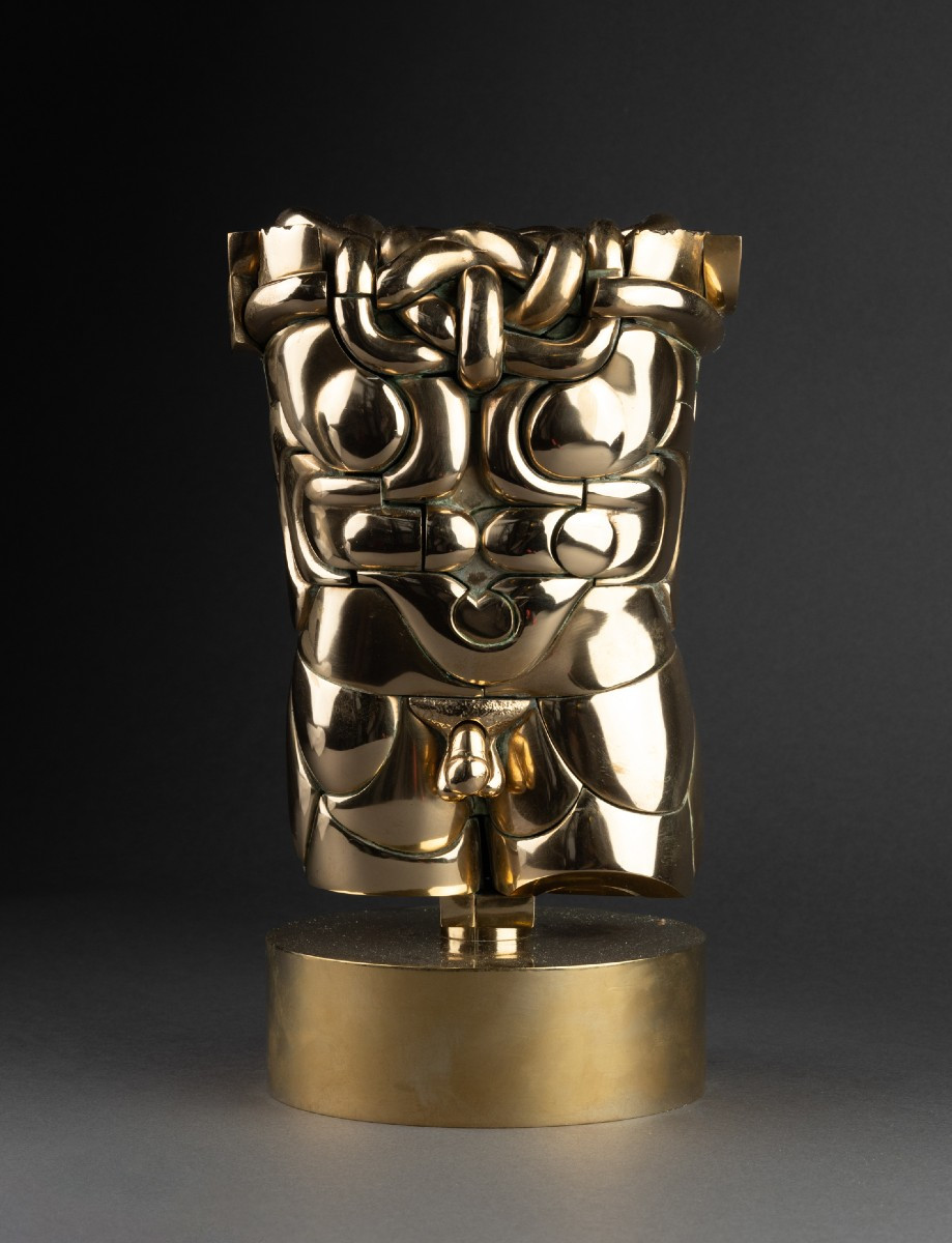 Miguel Berrocal: "goliath (opus 114)", Puzzle Sculpture - 79 Polished Brass Elements - 1972