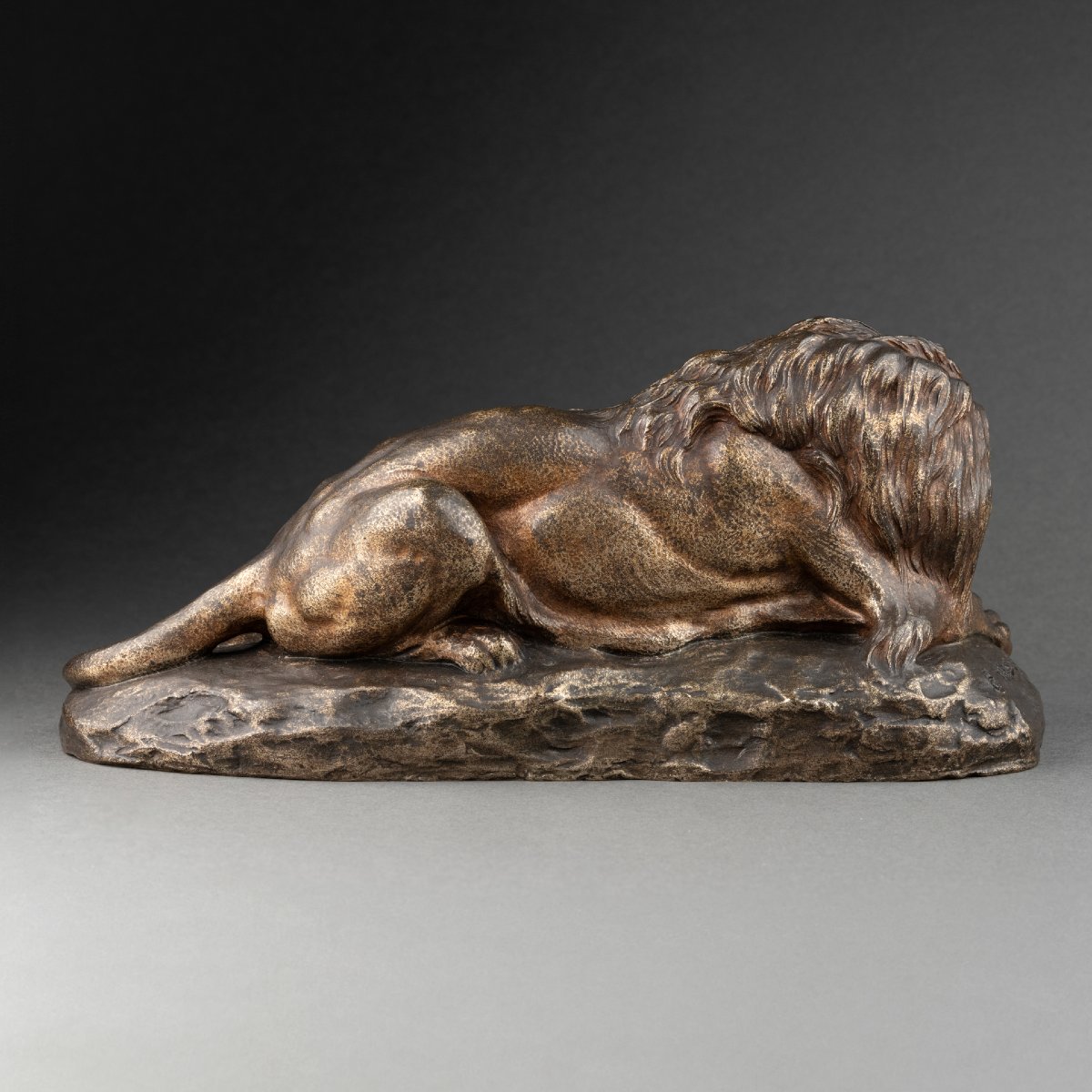 Jules Edmond Masson - Lion Devouring Its Prey, Bronze, Late 19th Century-photo-2