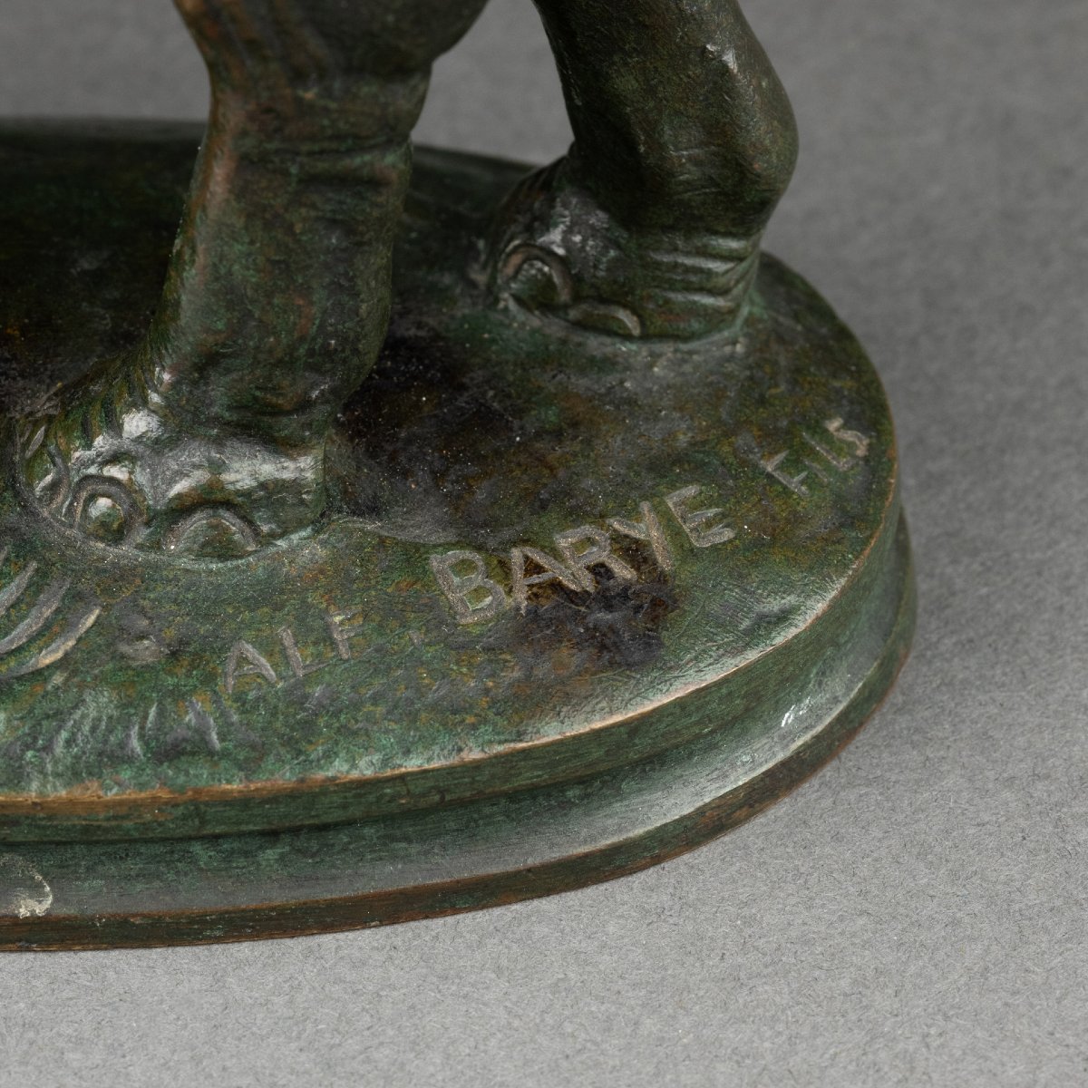 Alfred BARYE - Cornac sur son éléphant, rare bronze fin XIXème-photo-4