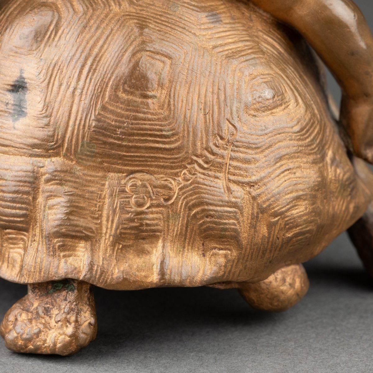 Ernest Barrias - Children With Turtles - Late 19th Century Bronze, Barbedienne Cast.-photo-3