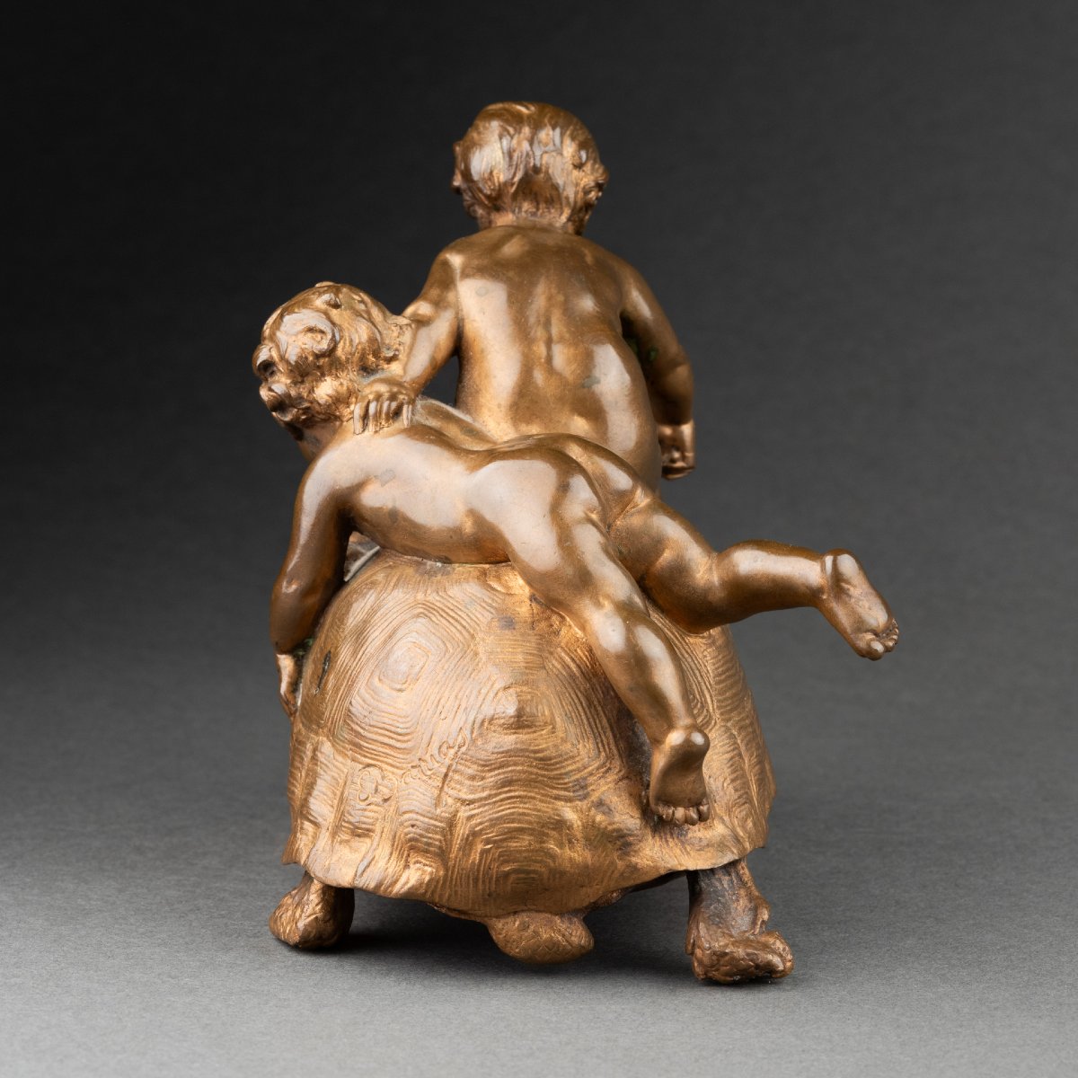 Ernest Barrias - Children With Turtles - Late 19th Century Bronze, Barbedienne Cast.-photo-4